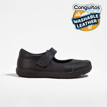 Charger l'image dans la galerie, Girl's Navy Washable Leather School Shoes