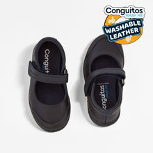 Charger l'image dans la galerie, Girl's Navy Washable Leather School Shoes