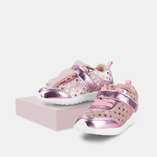 Laden Sie das Bild in den Galerie-Viewer, Girl's Pink Velvet Sneakers with Lights