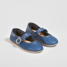 Carregar imagem no visualizador da galeria, Girl's Navy Washable Leather Mary Jane